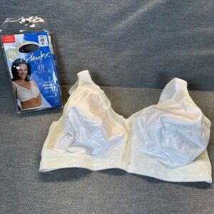 Playtex 18‎ Hour Bra 42D White Wireless Ultimate Shoulder Comfort Support 4693